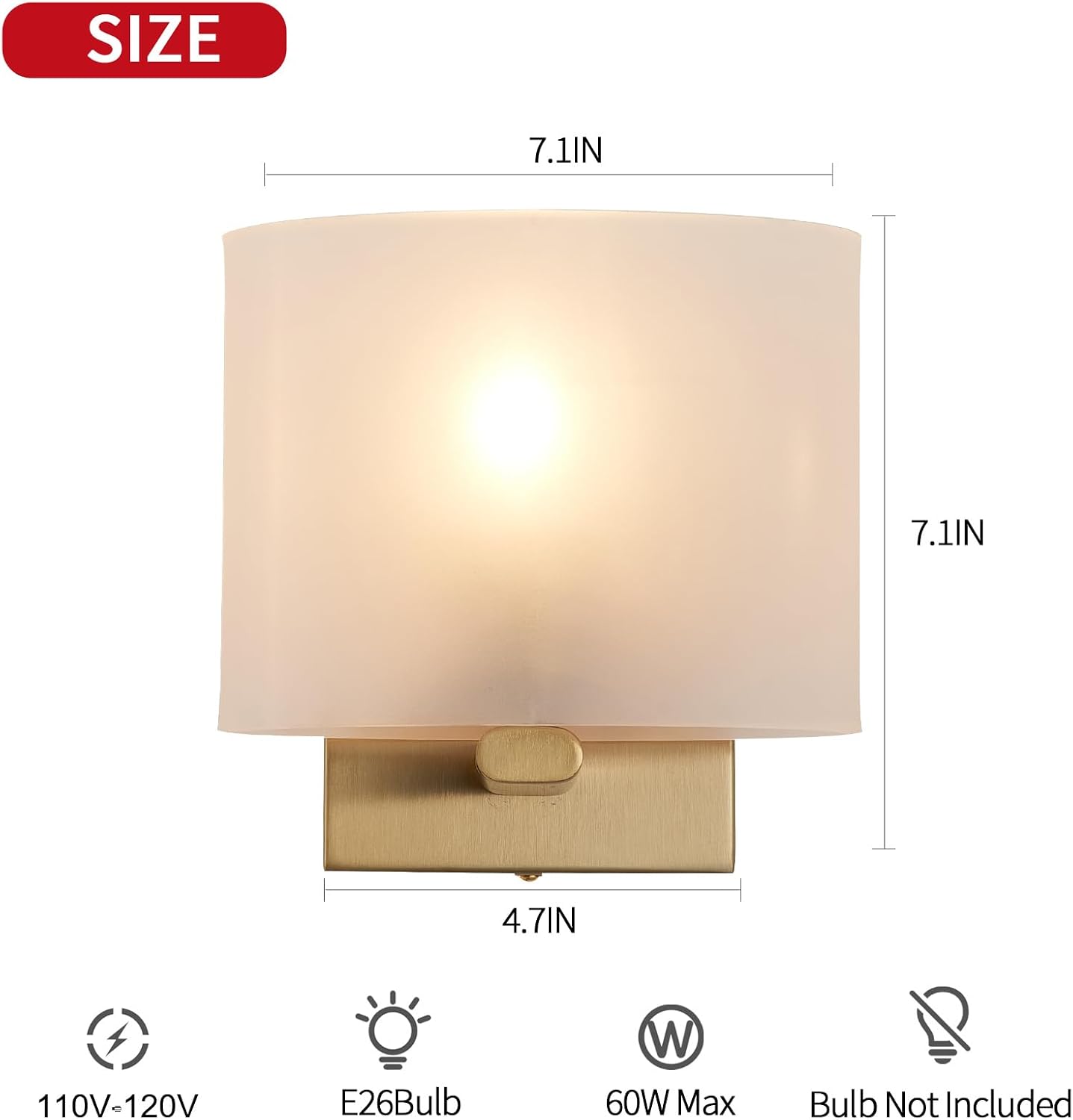 2‑Pack Gold Acrylic Wall Sconces