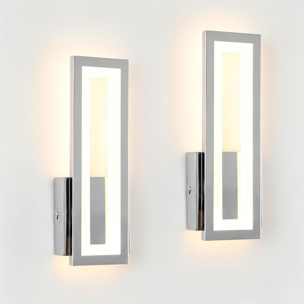 2‑Pack Chrome LED Wall Sconces
