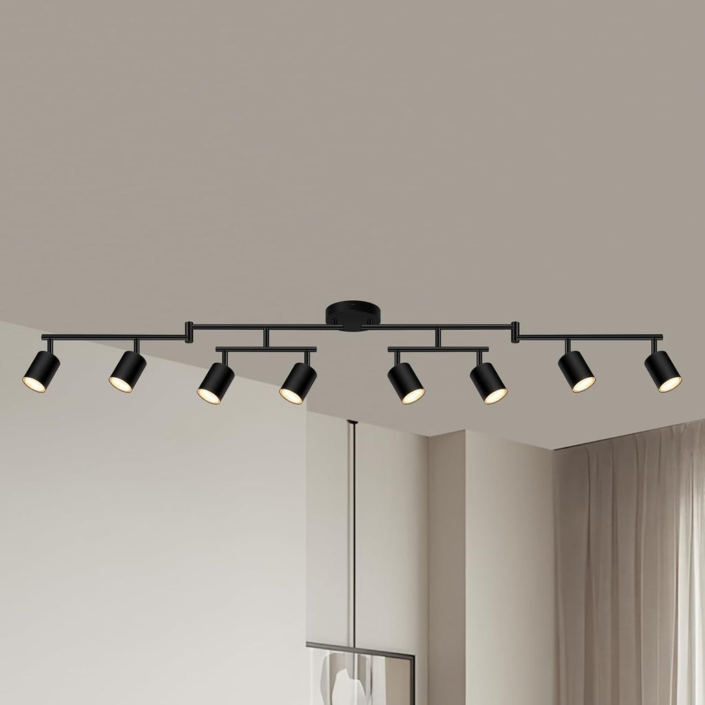 8‑Light Matte Black Track Light Fixture