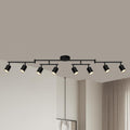 8‑Light Matte Black Track Light Fixture