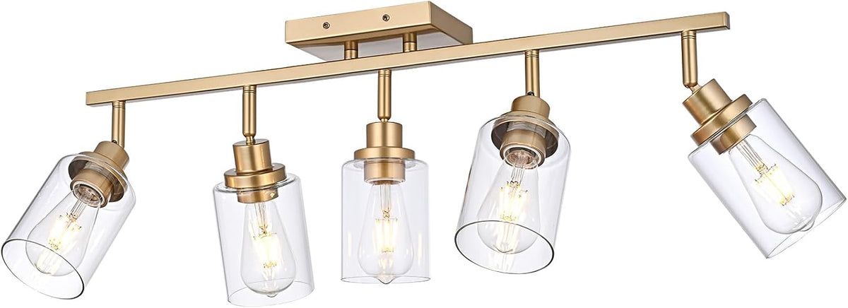 5‑Light Gold Rotatable Track Light Kit