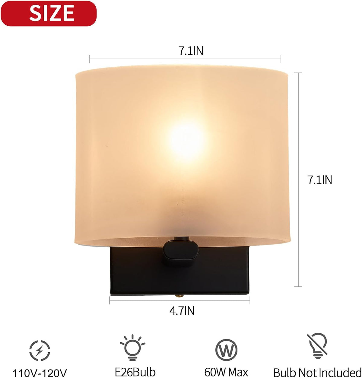 2‑Pack Black Acrylic Wall Sconces