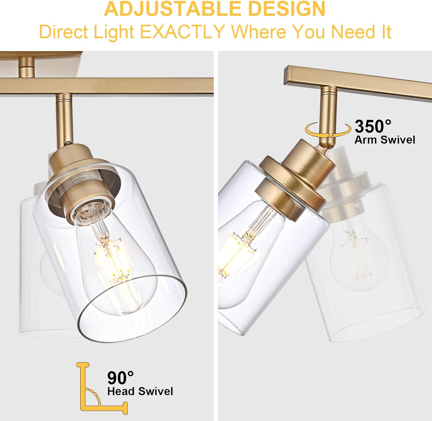 5‑Light Gold Rotatable Track Light Kit