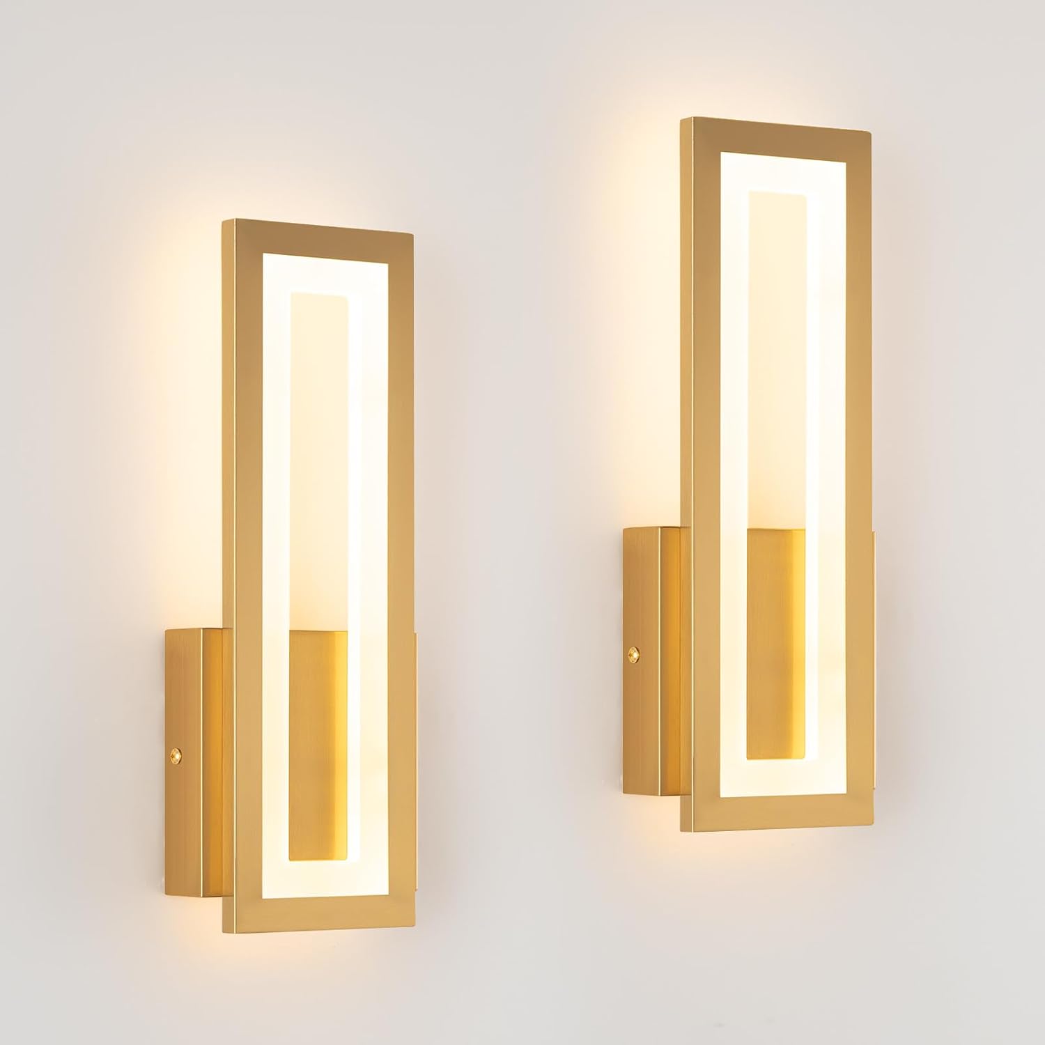 2‑Pack Gold Modern LED Wall Sconces