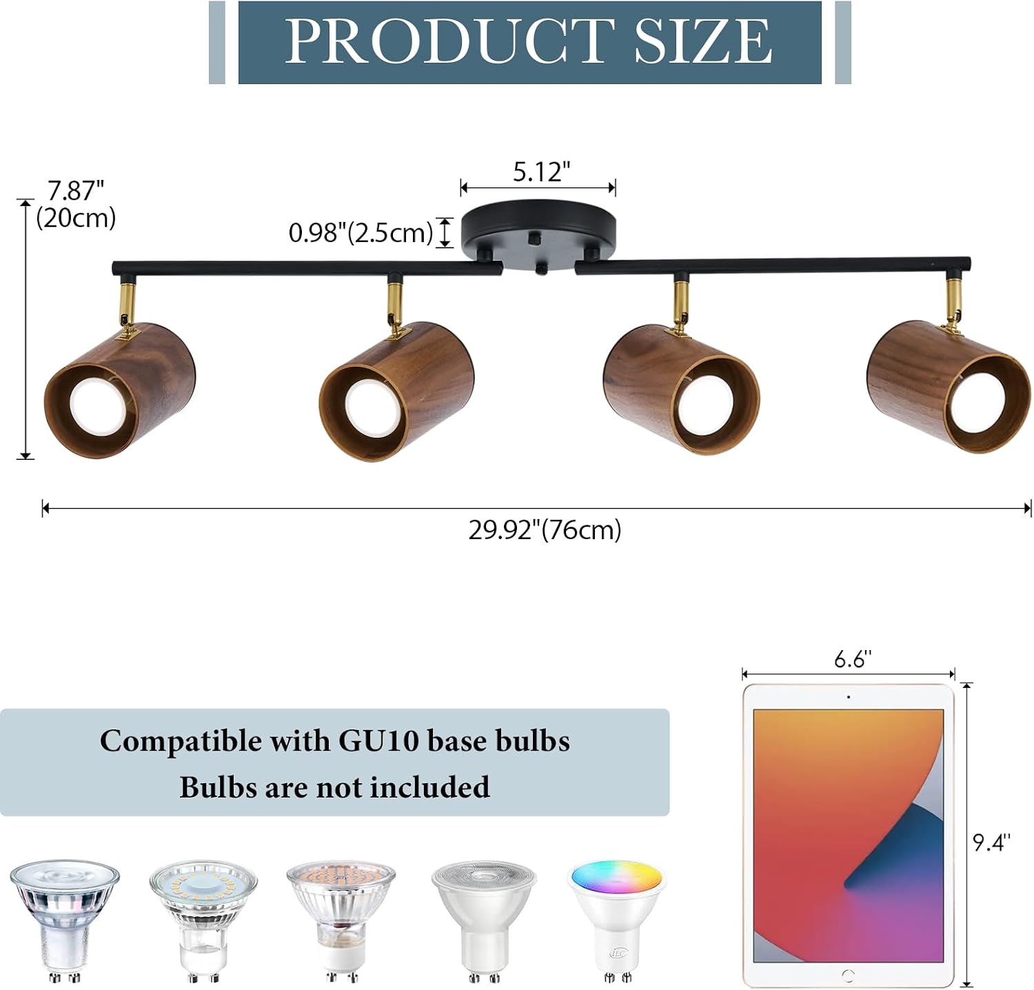 4‑Light Modern Adjustable Track Light Kit