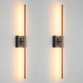 2‑Pack Black‑Brass LED Wall Sconces