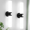 2‑Pack Matte Black Glass Wall Sconces