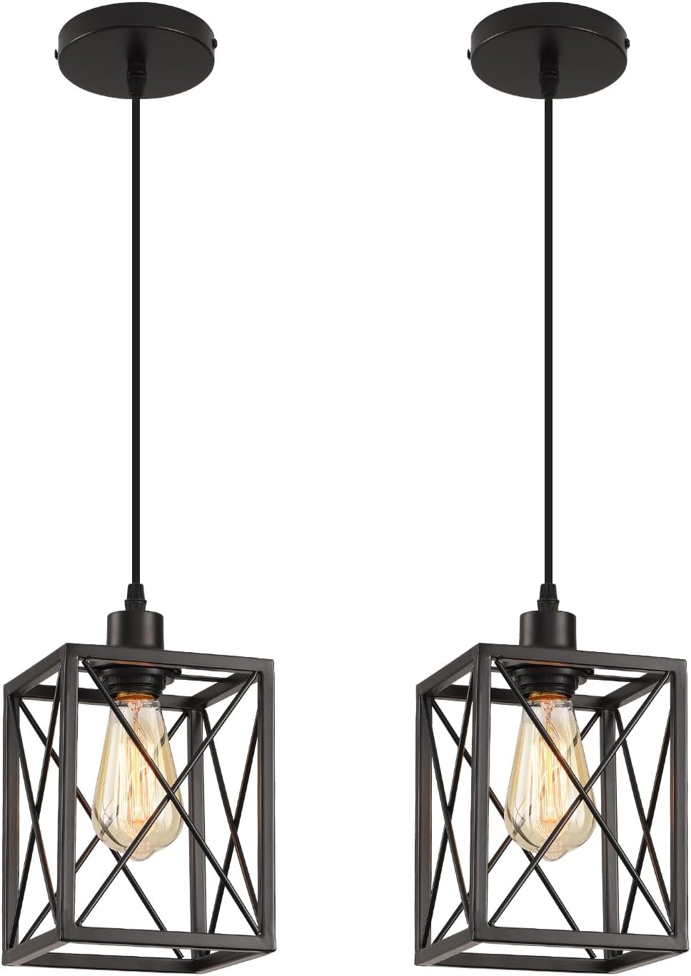 Black Adjustable Farmhouse Pendant Light