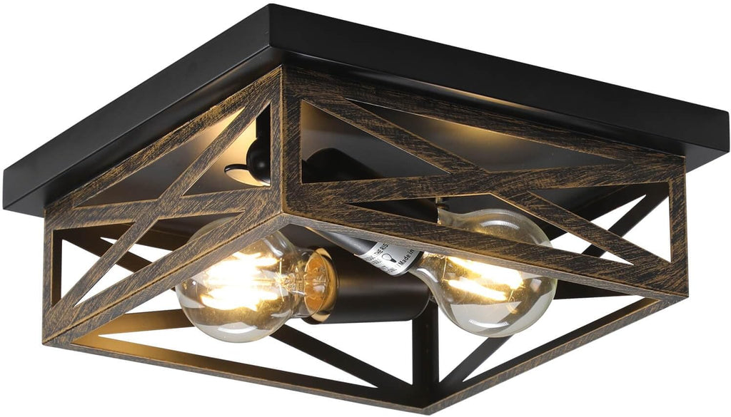 Farmhouse Cage Flush Mount Ceiling Light
