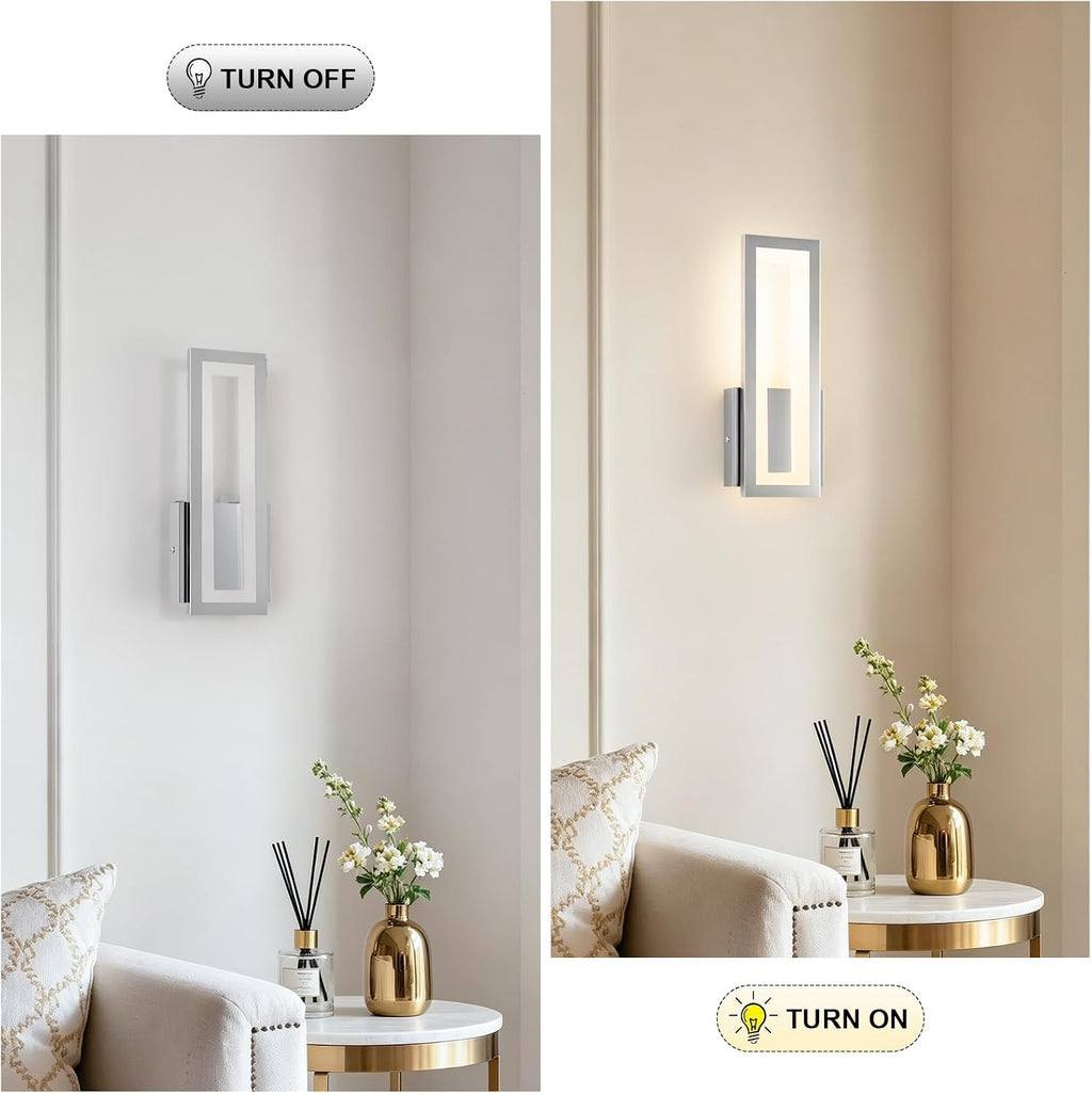 2‑Pack Chrome LED Wall Sconces
