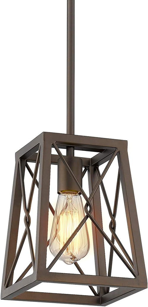 1‑Light Cage Farmhouse Pendant Light