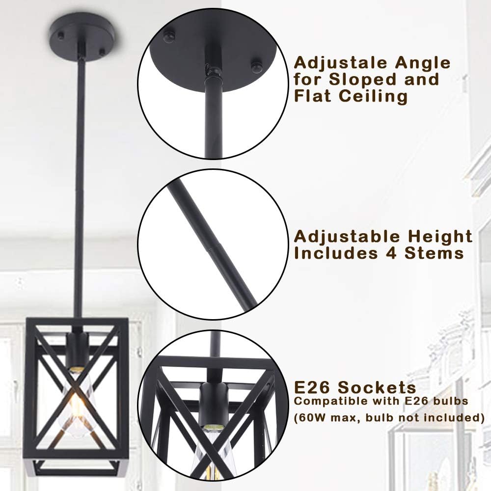 1‑Light Farmhouse Lantern Pendant Light
