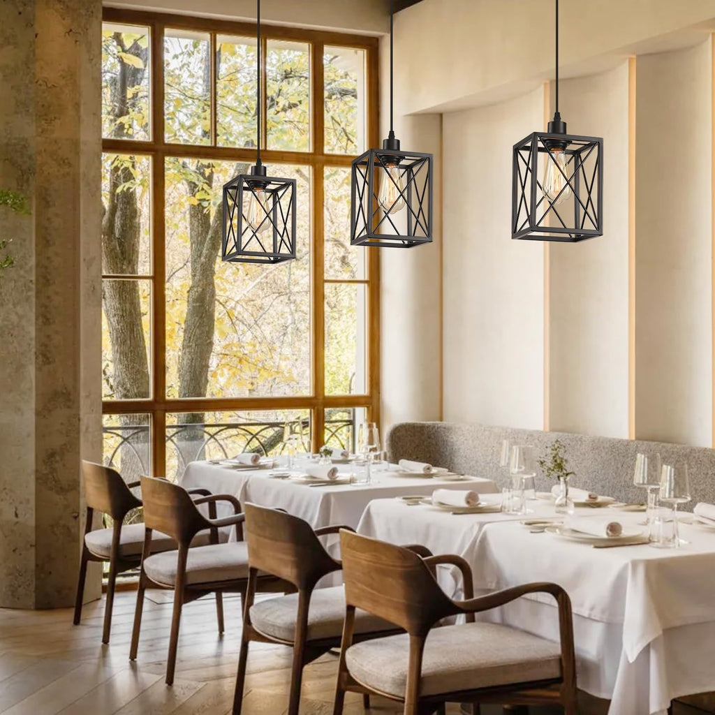 Black Adjustable Farmhouse Pendant Light