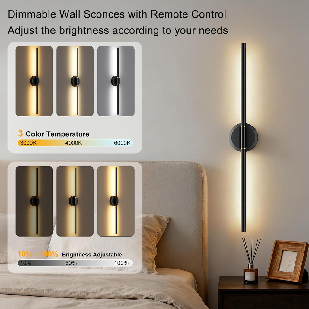 2‑Pack Battery‑Powered Wall Sconces