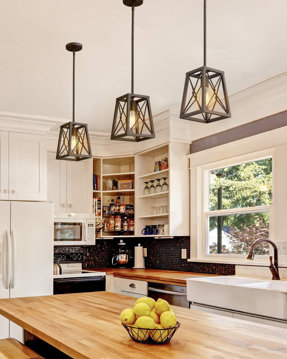 1‑Light Cage Farmhouse Pendant Light