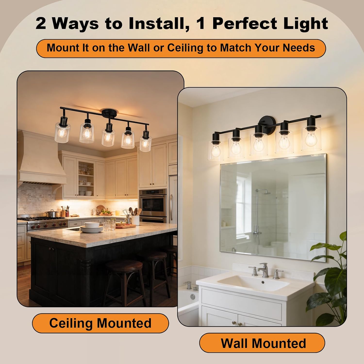 5‑Light Flexible Track Light Fixture