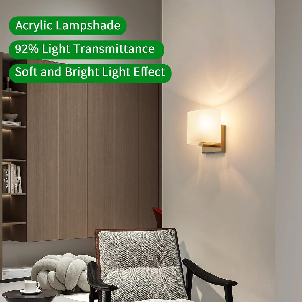 2‑Pack Gold Acrylic Wall Sconces