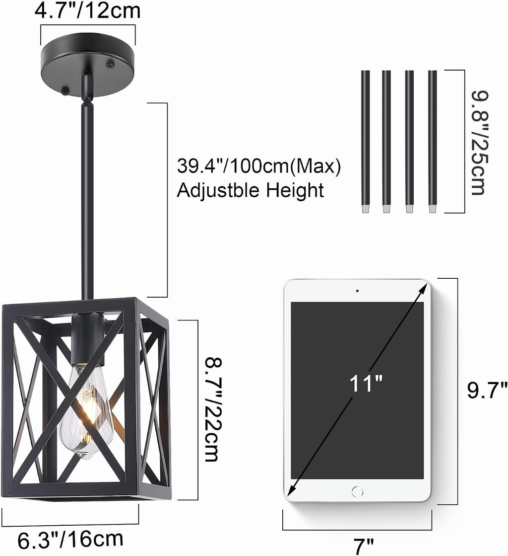 1‑Light Farmhouse Lantern Pendant Light
