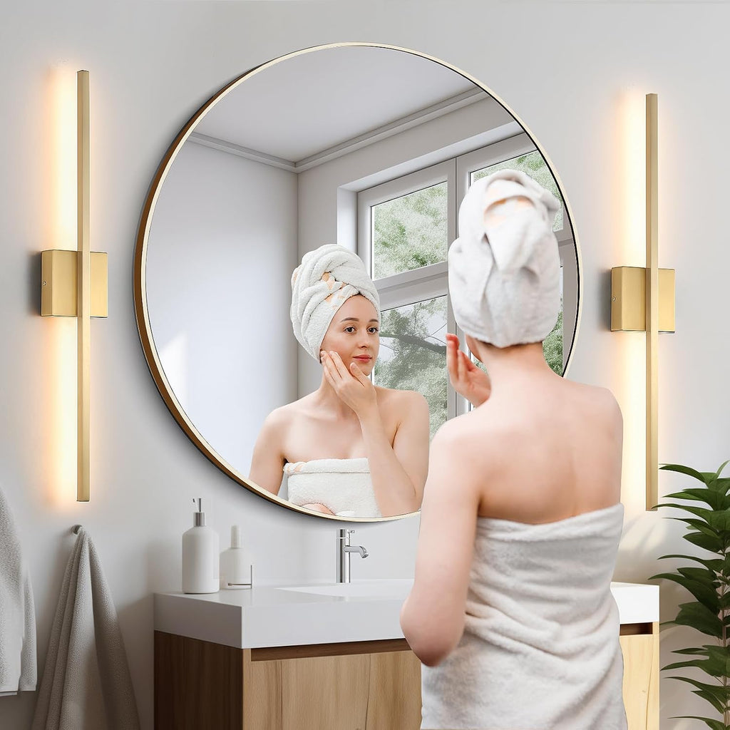 2‑Pack Dimmable Gold LED Wall Sconces