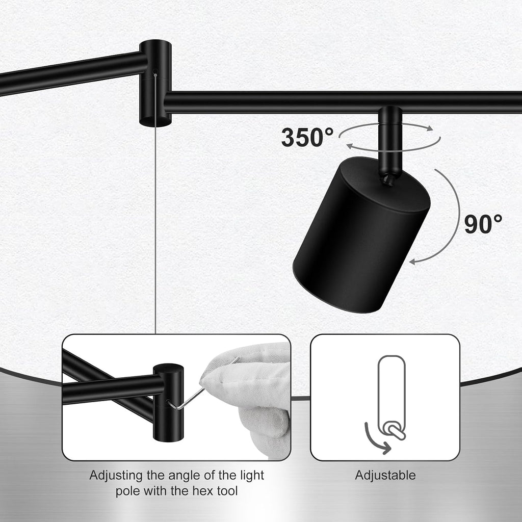 8‑Light Matte Black Track Light Fixture