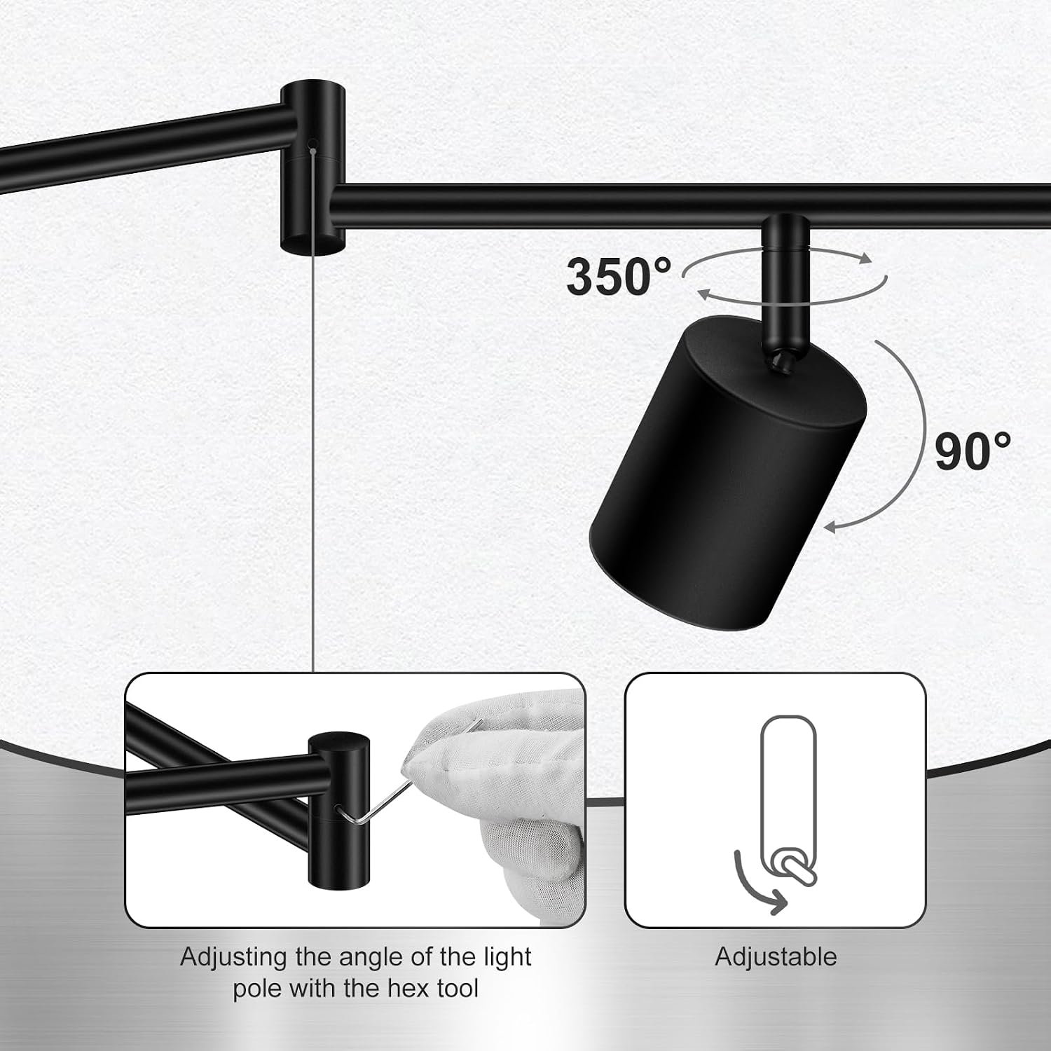 8‑Light Matte Black Track Light Fixture