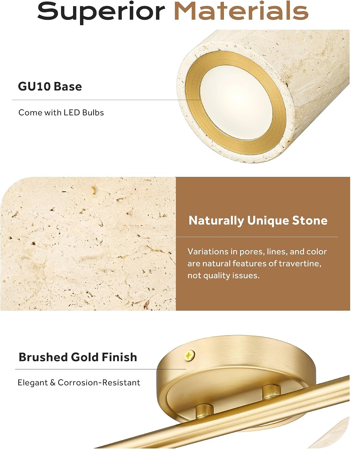 Natural‑Stone LED Track Lighting Kit