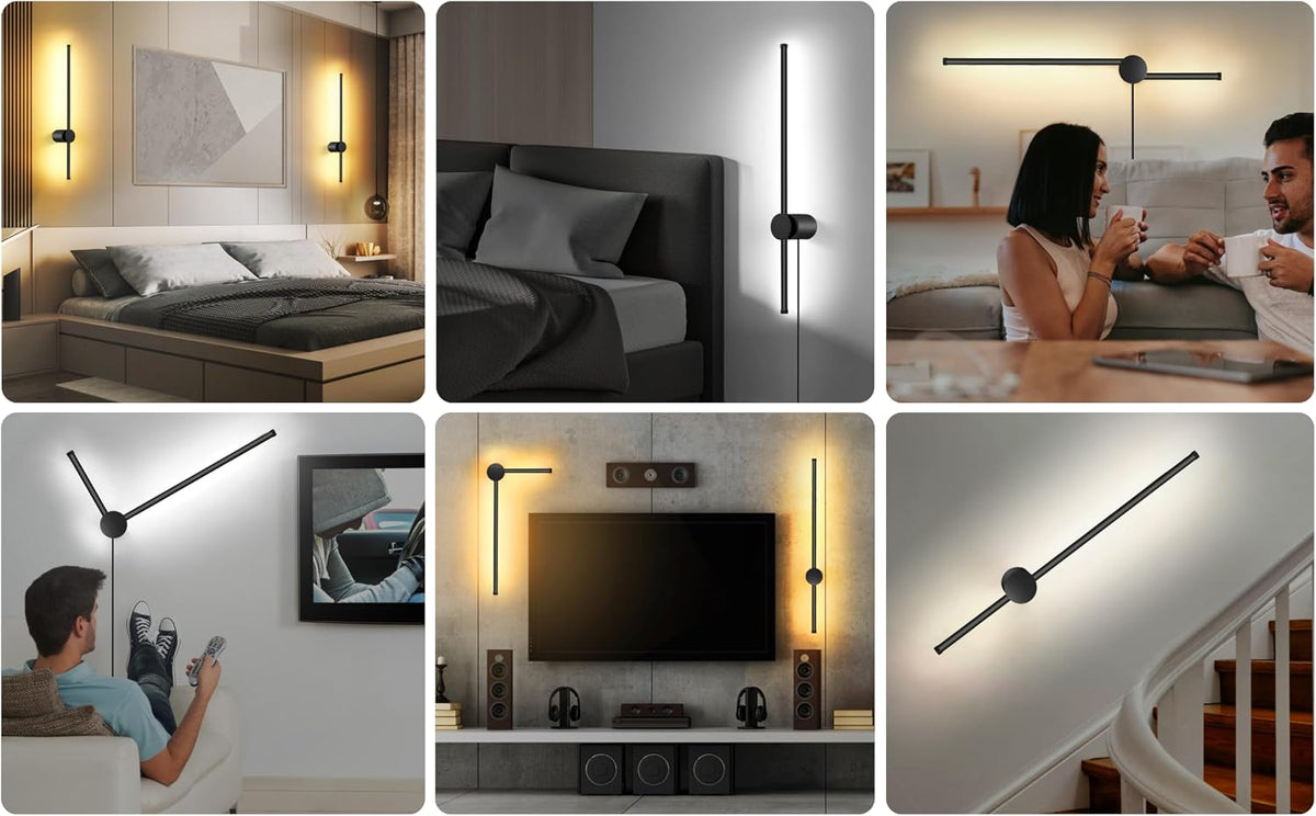 2‑Pack Dimmable Rotatable Wall Sconces