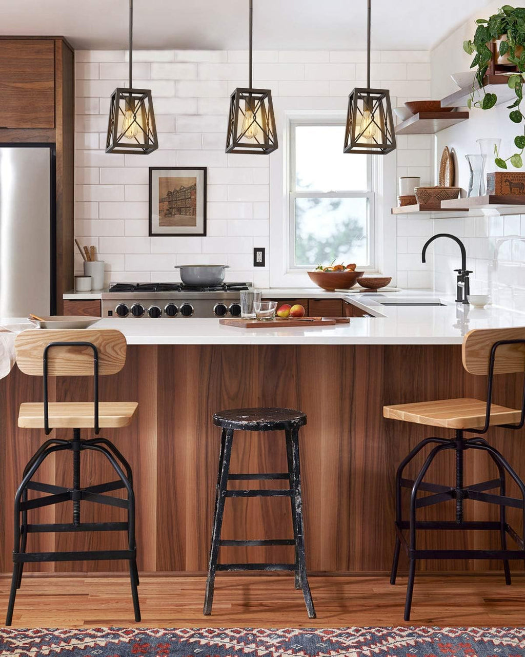 1‑Light Cage Farmhouse Pendant Light
