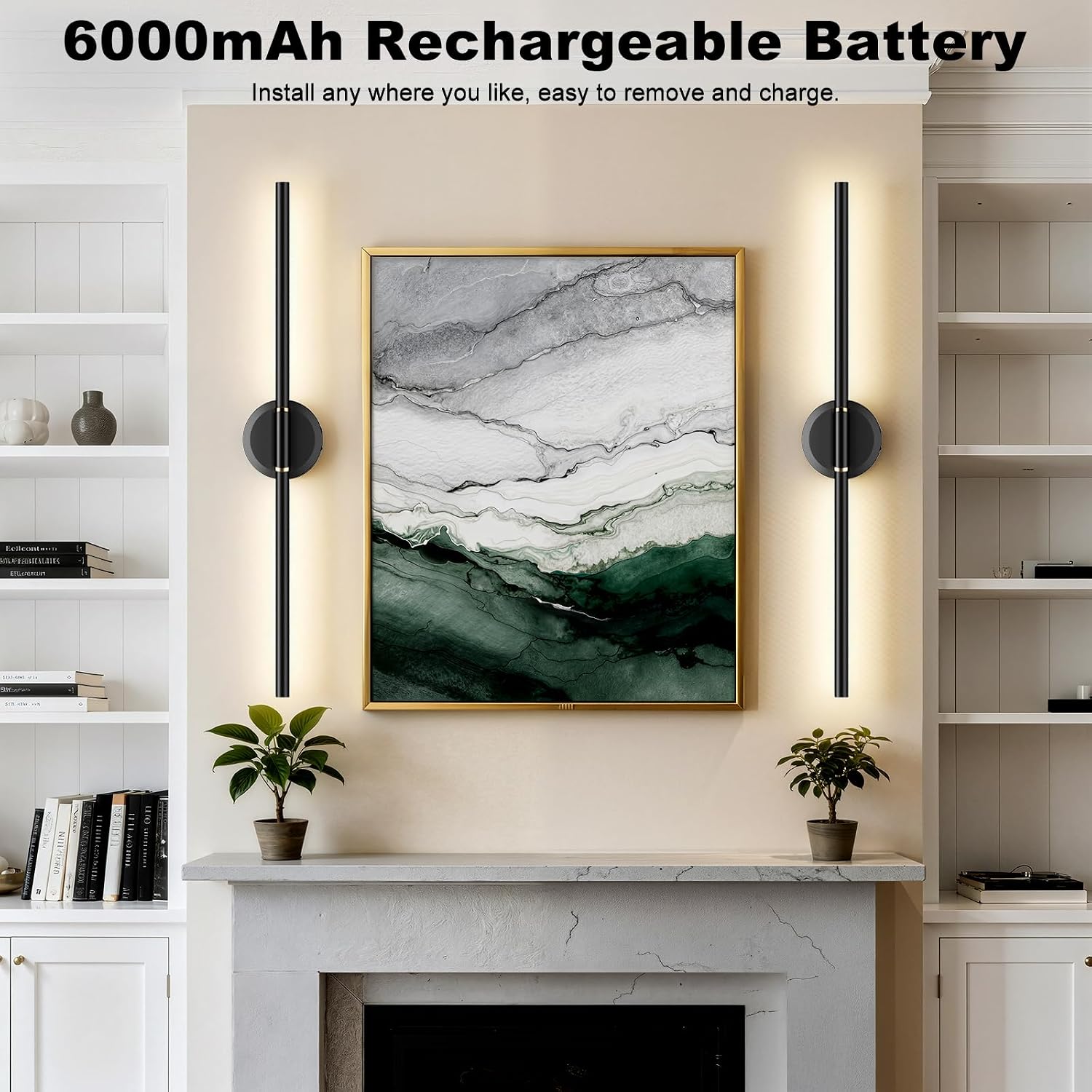 2‑Pack Battery‑Powered Wall Sconces