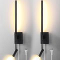 2‑Pack Plug‑in Black Wall Sconces