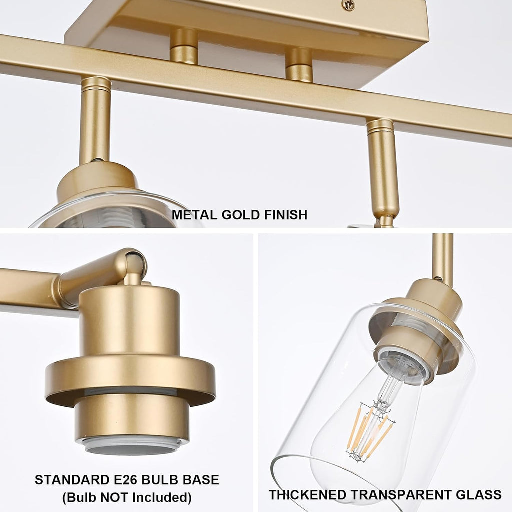 5‑Light Gold Rotatable Track Light Kit