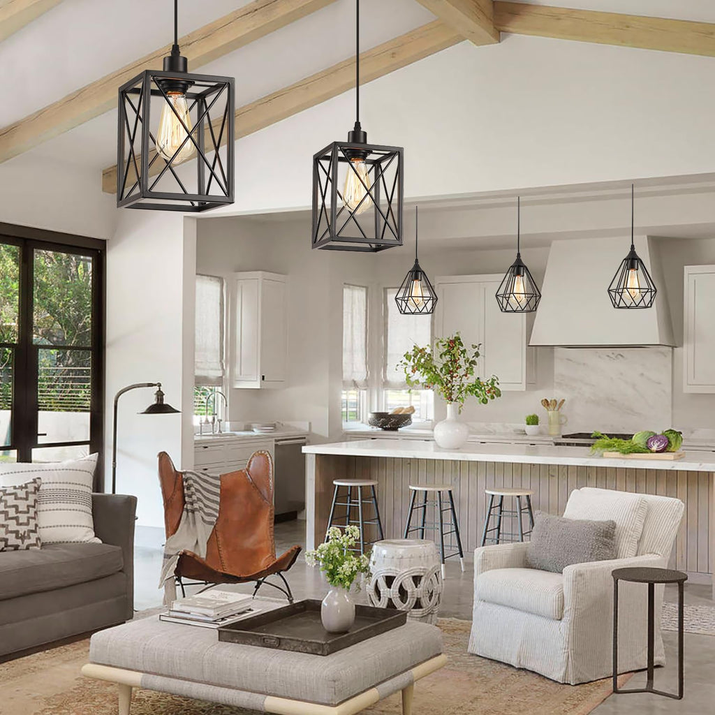 Black Adjustable Farmhouse Pendant Light