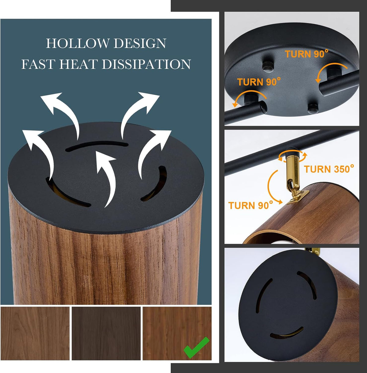 4‑Light Modern Adjustable Track Light Kit