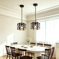 2‑Pack Wood‑Metal Farmhouse Pendant Light