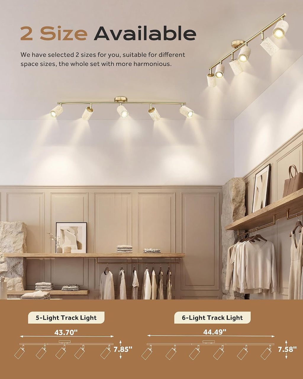 Natural‑Stone LED Track Lighting Kit