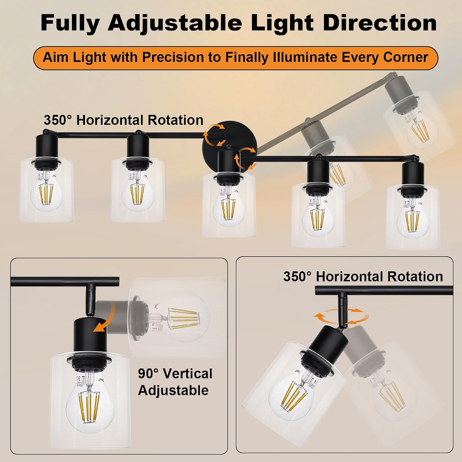 5‑Light Flexible Track Light Fixture