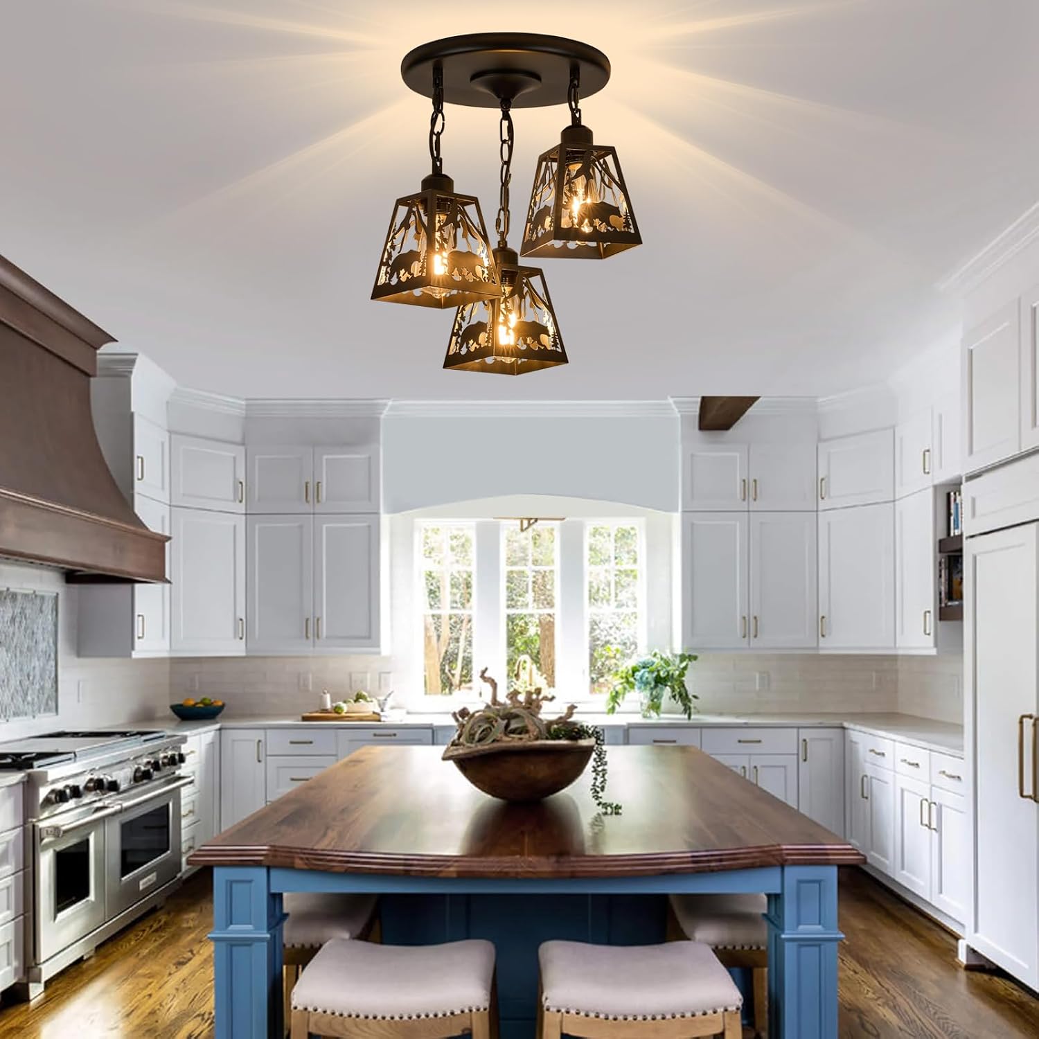 Bear Cage Farmhouse Pendant Light