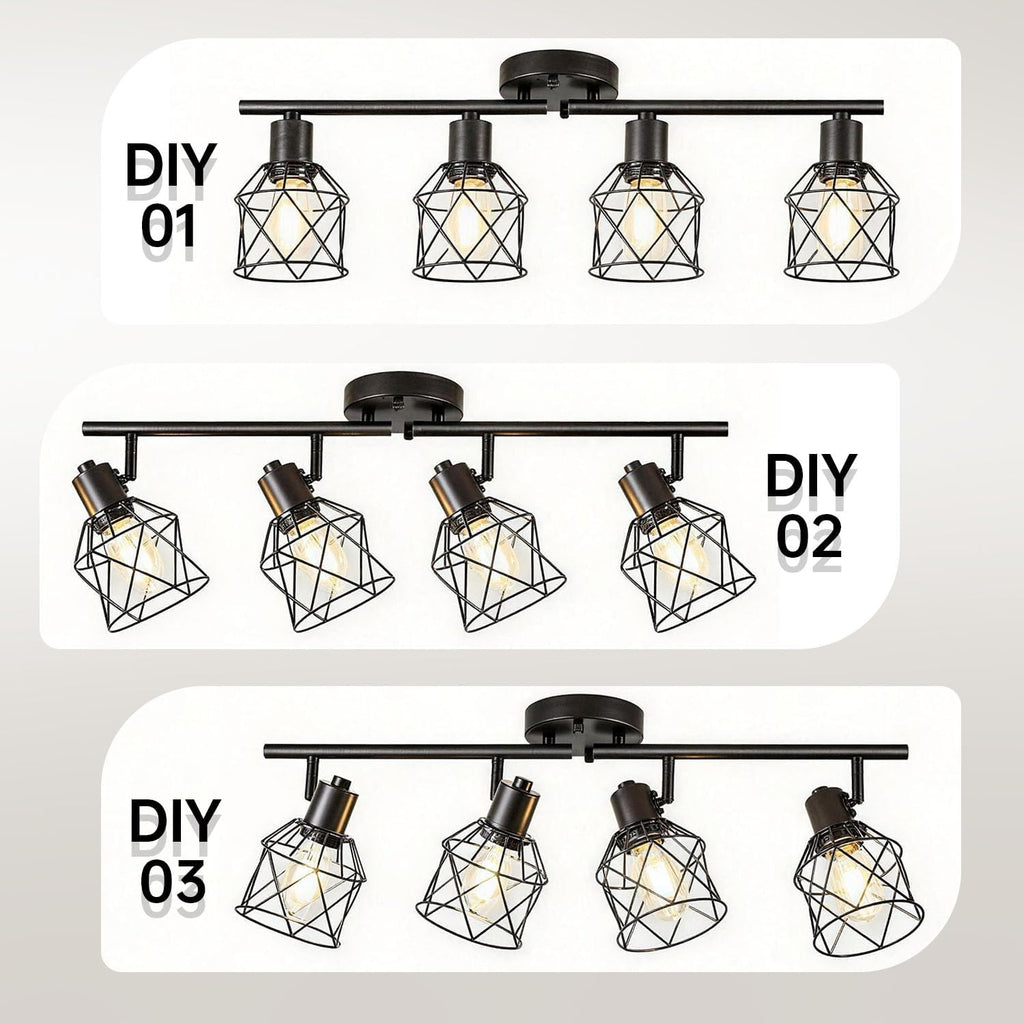 4‑Light Rotatable Track Ceiling Light