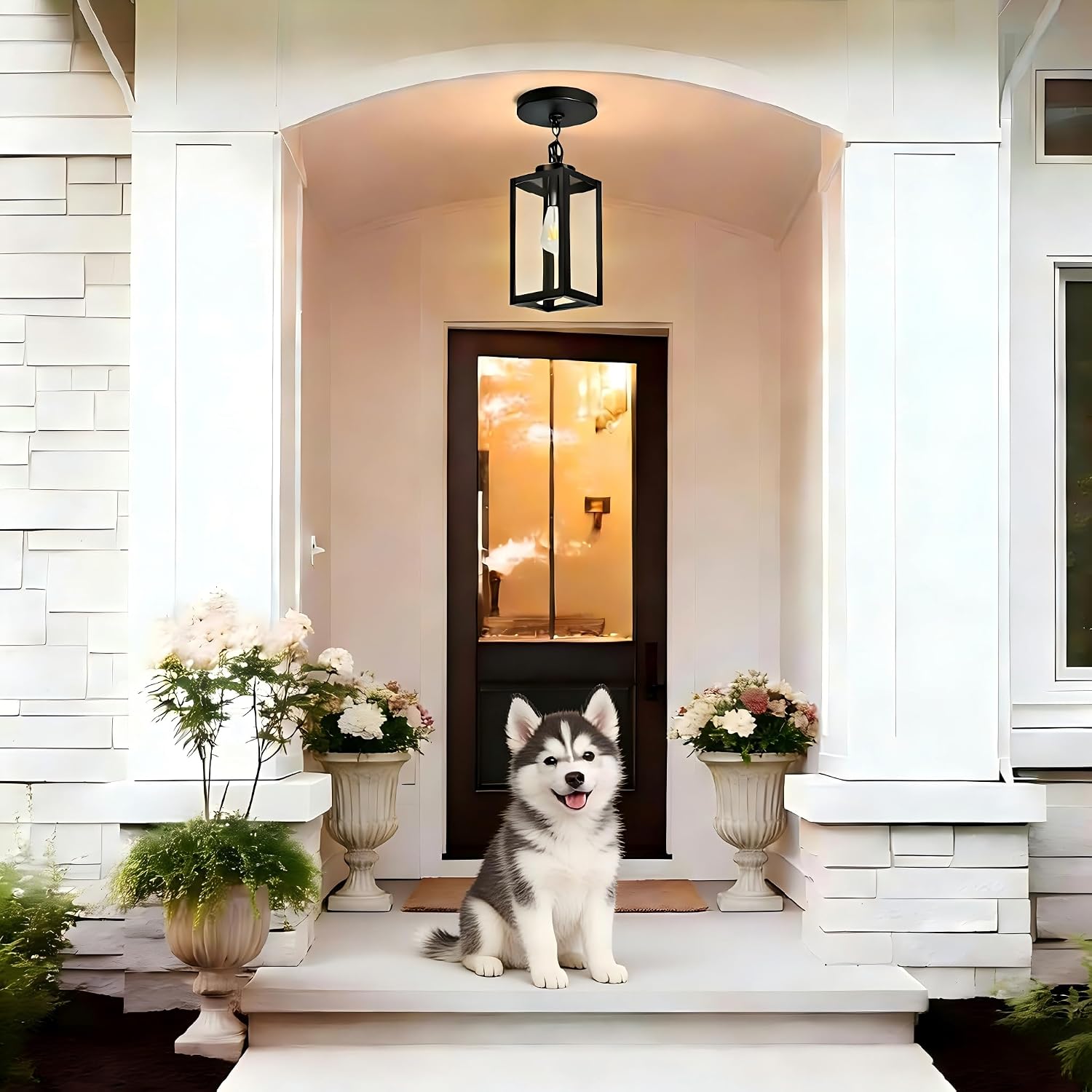 13" Weatherproof Farmhouse Outdoor Pendant Light