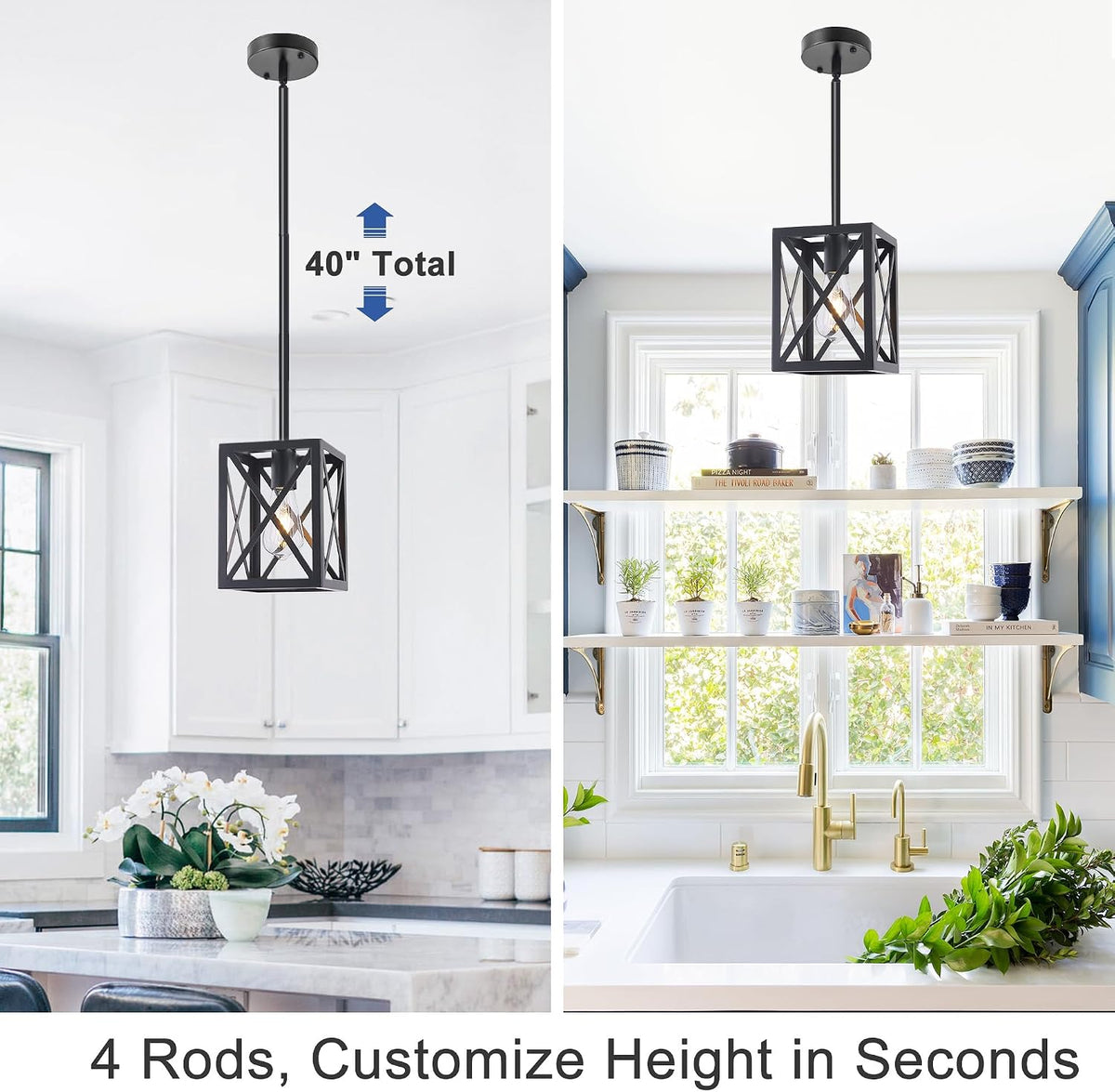 1‑Light Farmhouse Lantern Pendant Light