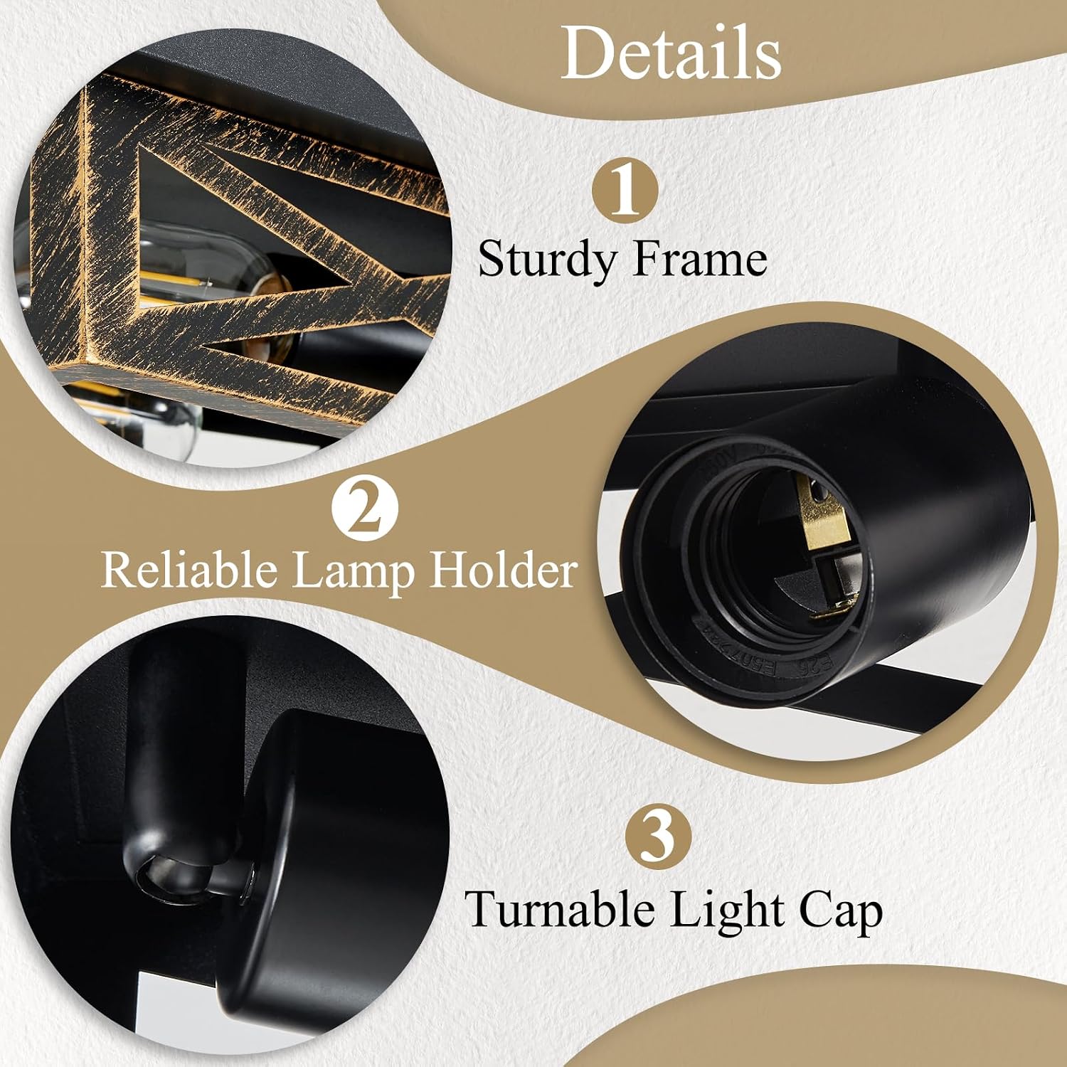 2‑Pack Black Square Flush Mount Lights